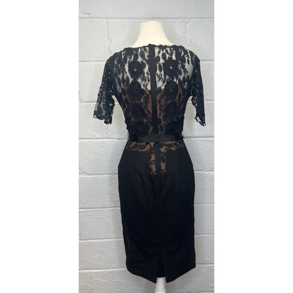 Anthropologie Beguile by Byron Lars Carissima Dress sz 4 Sheath Black Dark Fairy - Picture 4 of 9